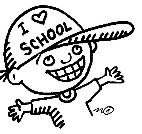 A child wearing a hat that says "I Love School"